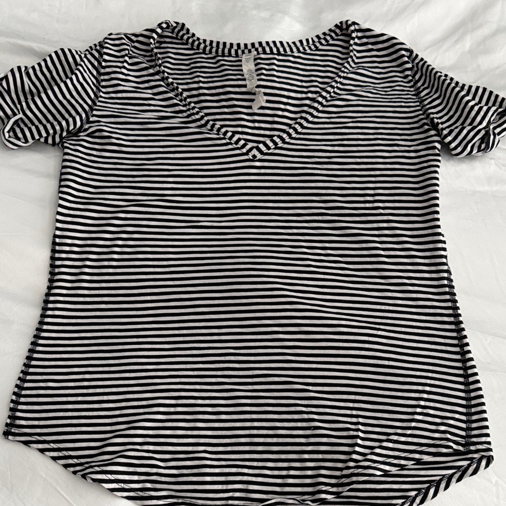 Black and White Striped Love Tee